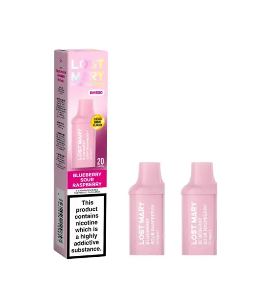 Lost Mary BM600 Blueberry Sour Raspberry Prefilled Pods – 20mg