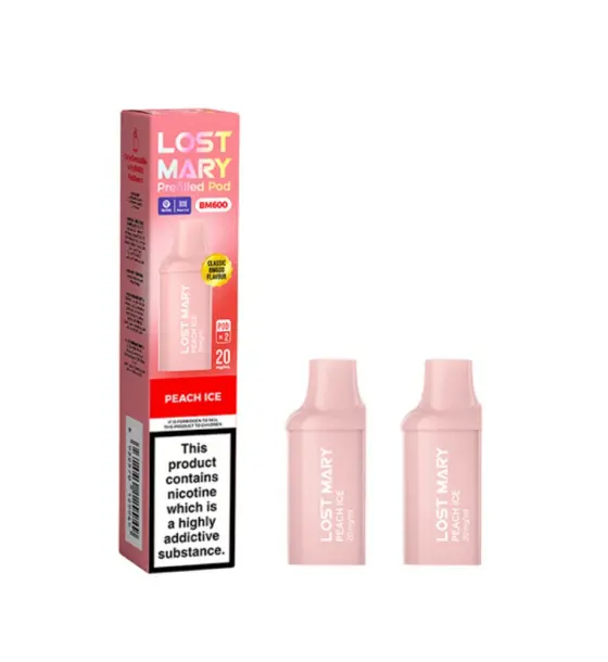 Lost Mary BM600 Peach Ice Prefilled Pods – 20mg