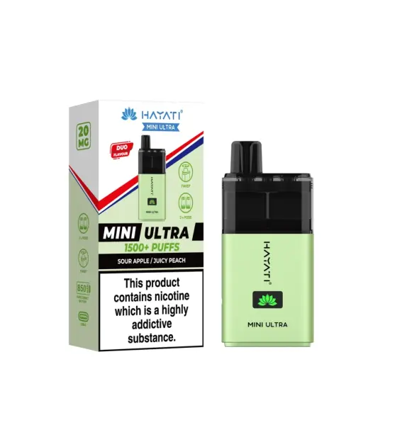 Hayati Mini Ultra Sour Apple / Juicy Peach Prefilled Pod Kit – 20mg