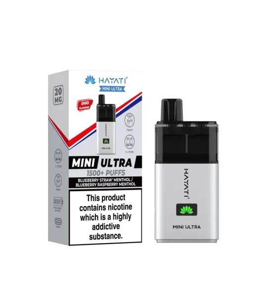 Hayati Mini Ultra Blueberry Straw Menthol / Blueberry Raspberry Menthol Prefilled Pod Kit – 20mg