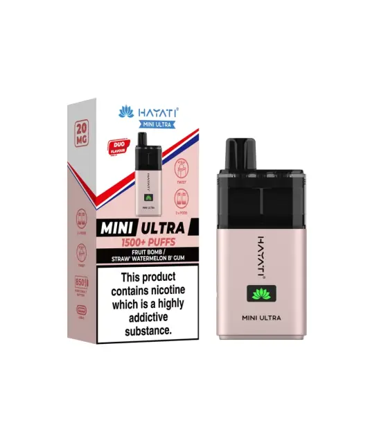 Hayati Mini Ultra Fruit Bomb / Straw Watermelon B'Gum Prefilled Pod Kit – 20mg