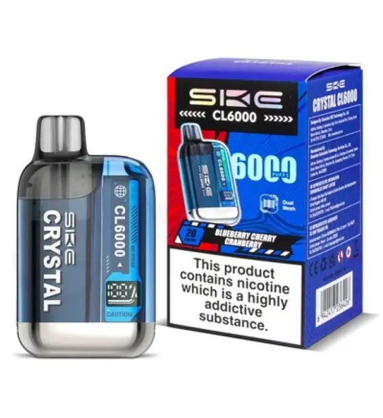 SKE Crystal CL6000 Blueberry Cherry Cranberry Prefilled Pod Kit – 20mg