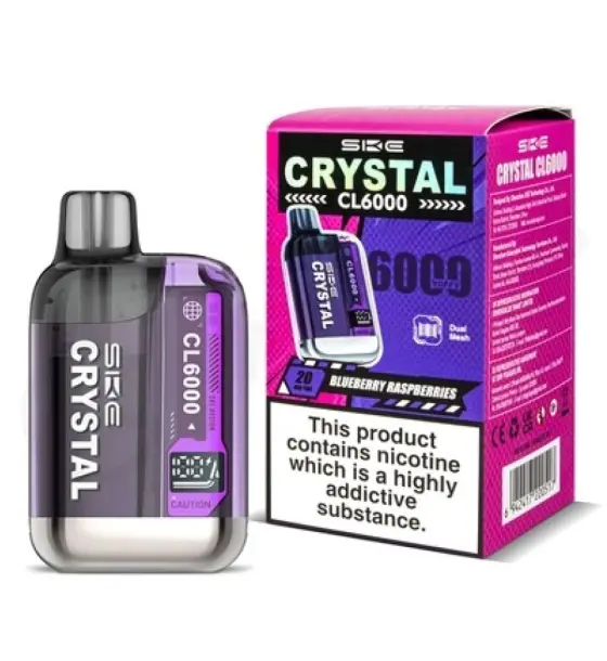 SKE Crystal CL6000 Blueberry Raspberries Prefilled Pod Kit – 20mg