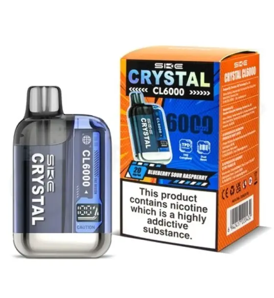 SKE Crystal CL6000 Blueberry Sour Raspberry Prefilled Pod Kit – 20mg