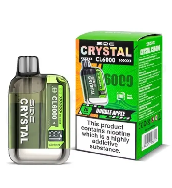 SKE Crystal CL6000 Double Apple Prefilled Pod Kit – 20mg