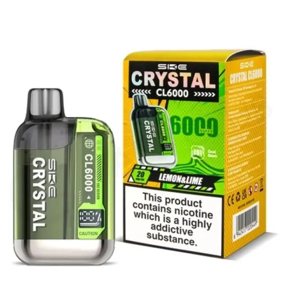 SKE Crystal CL6000 Lemon & Lime Prefilled Pod Kit – 20mg