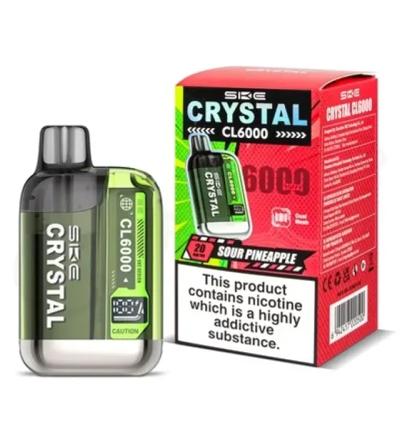SKE Crystal CL6000 Sour Pineapple Prefilled Pod Kit – 20mg