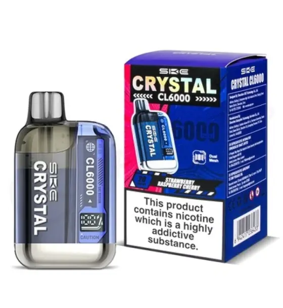 SKE Crystal CL6000 Strawberry Raspberry Cherry Prefilled Pod Kit – 20mg