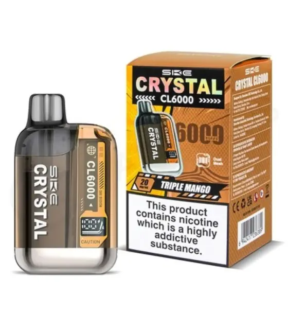 SKE Crystal CL6000 Triple Mango Prefilled Pod Kit – 20mg