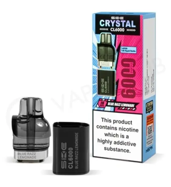 SKE Crystal CL6000 Blue Razz Lemonade Prefilled Pods – 20mg