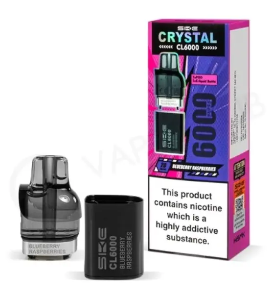 SKE Crystal CL6000 Blueberry Raspberries Prefilled Pods – 20mg