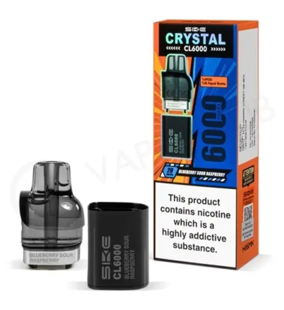 SKE Crystal CL6000 Blueberry Sour Raspberry Prefilled Pods – 20mg
