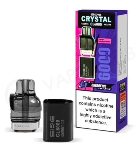 SKE Crystal CL6000 Cherry Ice Prefilled Pods – 20mg