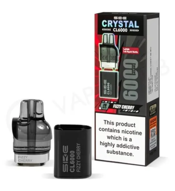 SKE Crystal CL6000 Fizzy Cherry Prefilled Pods – 20mg