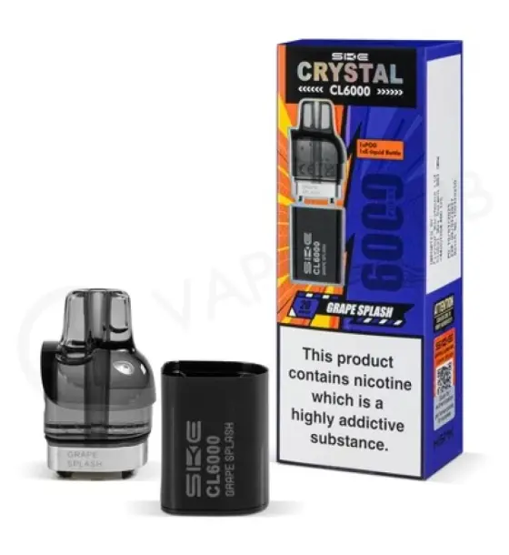 SKE Crystal CL6000 Grape Splash Prefilled Pods – 20mg