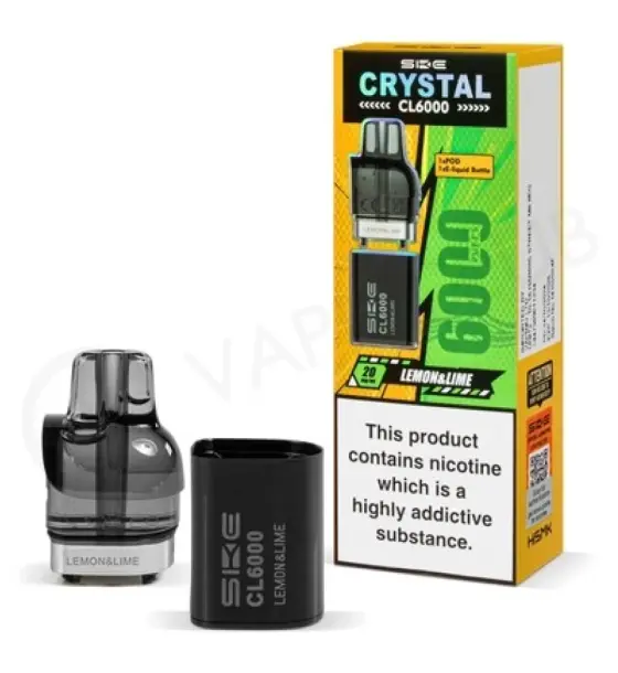SKE Crystal CL6000 Lemon & Lime Prefilled Pods – 20mg