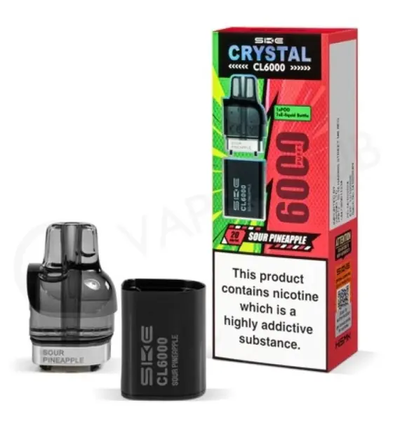 SKE Crystal CL6000 Sour Pineapple Prefilled Pods – 20mg