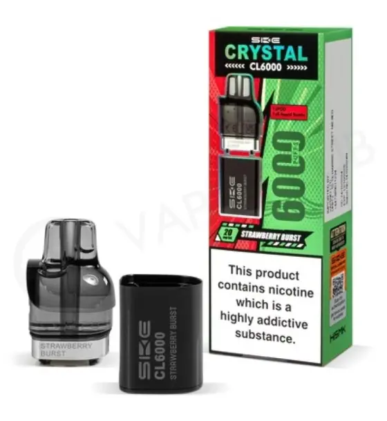 SKE Crystal CL6000 Strawberry Burst Prefilled Pods – 20mg