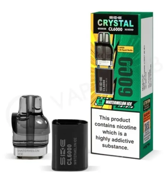 SKE Crystal CL6000 Watermelon Ice Prefilled Pods – 20mg