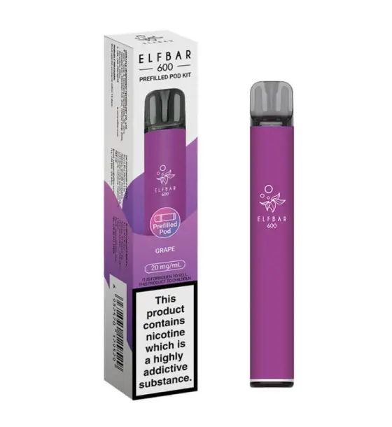 Elf Bar 600 Grape Prefilled Pod Kit – 20mg