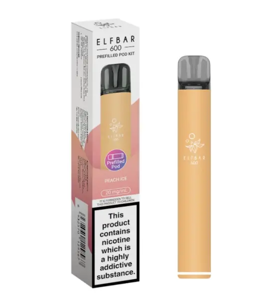 Elf Bar 600 Peach Ice Prefilled Pod Kit – 20mg