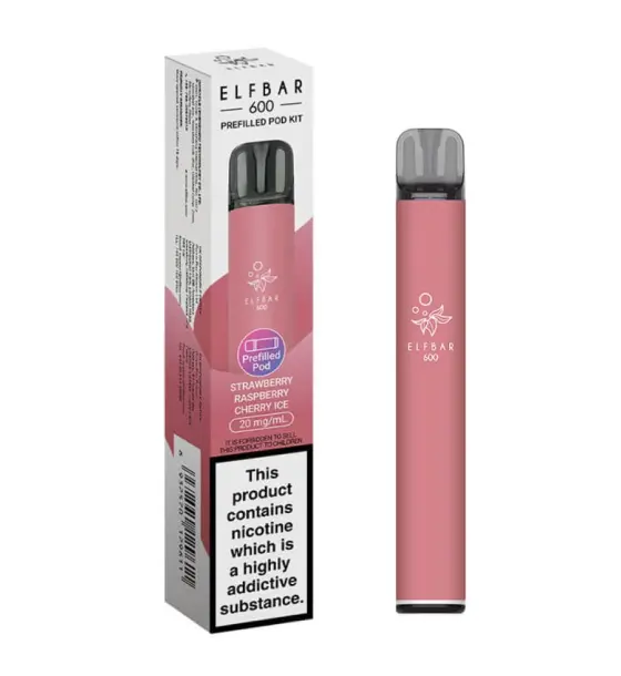 Elf Bar 600 Strawberry Raspberry Cherry Ice Prefilled Pod Kit – 20mg