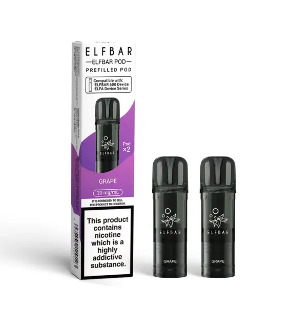 Elf Bar 600 Grape Prefilled Pods – 20mg