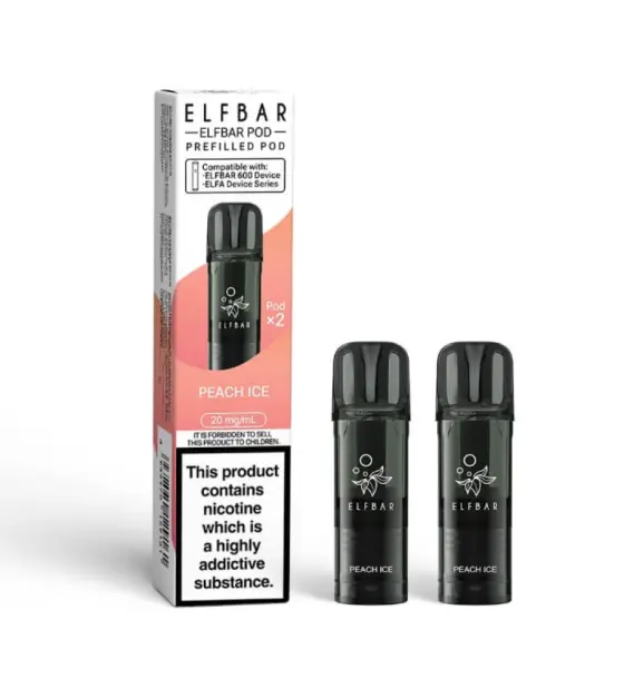 Elf Bar 600 Peach Ice Prefilled Pods – 20mg