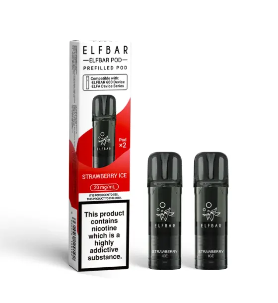 Elf Bar 600 Strawberry Ice Prefilled Pods – 20mg