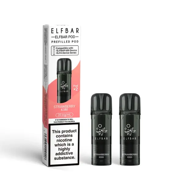 Elf Bar 600 Strawberry Kiwi Prefilled Pods – 20mg