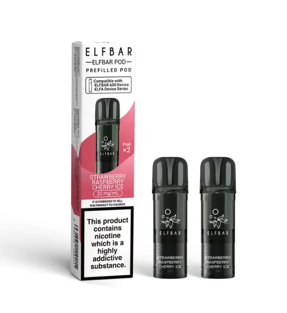 Elf Bar 600 Strawberry Raspberry Cherry Ice Prefilled Pods – 20mg