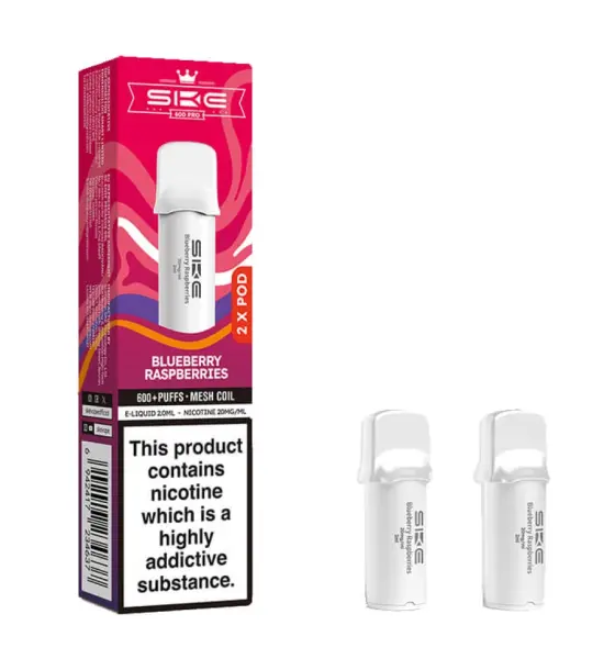 SKE Crystal 600 Pro Blueberry Raspberries Prefilled Pods – 20mg