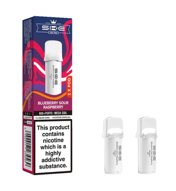 SKE Crystal 600 Pro Blueberry Sour Raspberry Prefilled Pods – 20mg