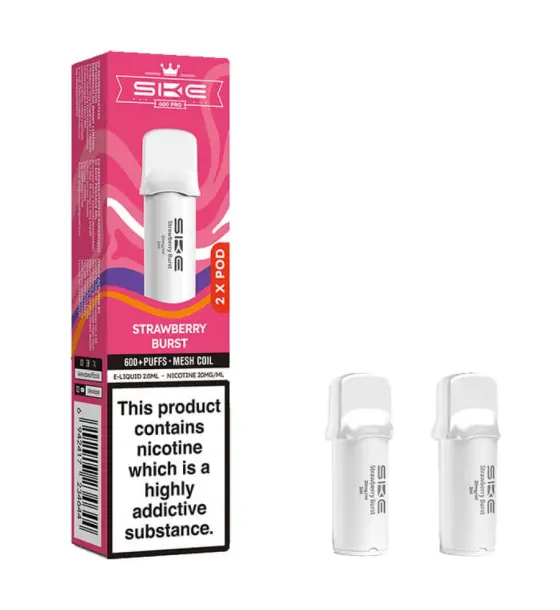 SKE Crystal 600 Pro Strawberry Burst Prefilled Pods – 20mg