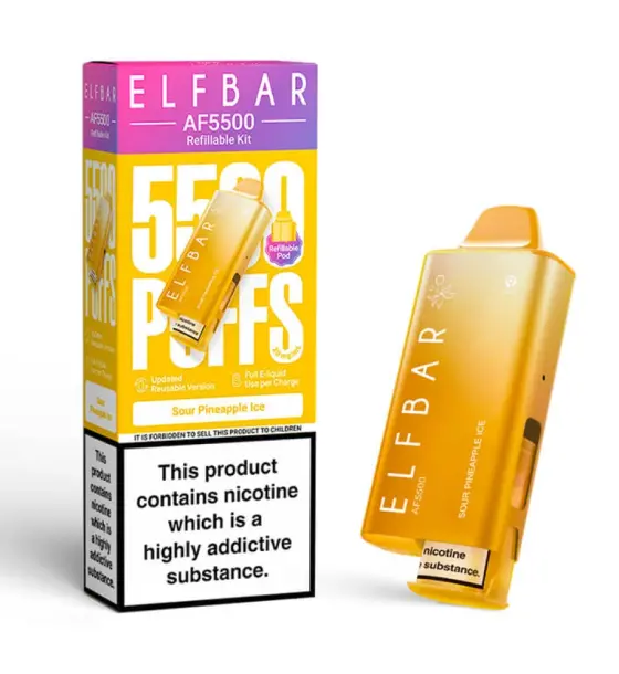 Elf Bar AF5500 Sour Pineapple Ice Prefilled Pod Kit – 20mg
