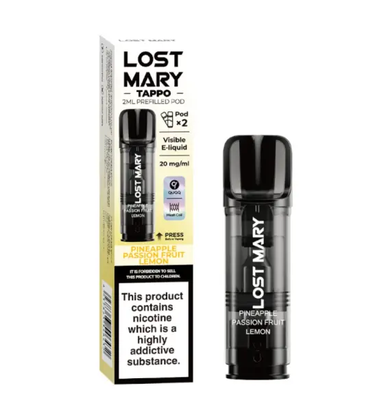 Lost Mary Tappo Pineapple Passion Fruit Lemon Prefilled Pods – 20mg