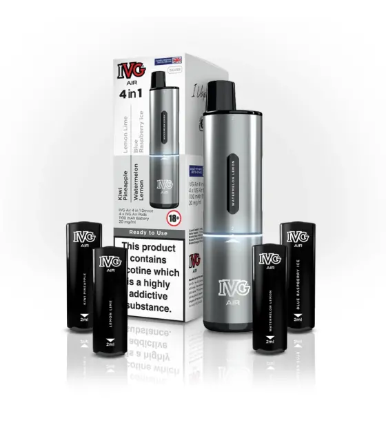 IVG Air 4 in 1 Silver Edition Prefilled Pod Kit – 20mg