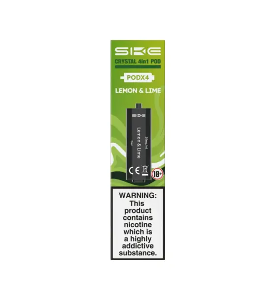 SKE Crystal 4 in 1 Lemon Lime Prefilled Pods – 20mg