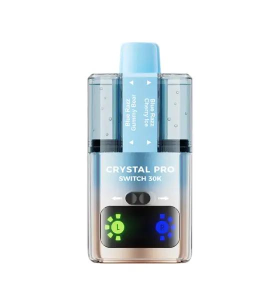 Crystal Pro Switch 30K Blue Razz Gummy Bear / Blue Razz Cherry Ice Prefilled Pod Kit – 20mg