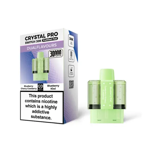 Crystal Pro Switch 30K Blueberry Cherry Cranberry / Blueberry Kiwi Prefilled Pods – 20mg
