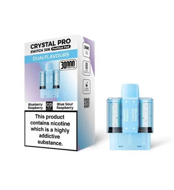 Crystal Pro Switch 30K Blueberry Raspberry / Blue Sour Raspberry Prefilled Pods – 20mg