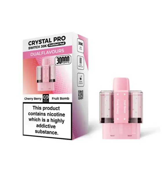Crystal Pro Switch 30K Cherry Berry / Fruit Bomb Prefilled Pods – 20mg