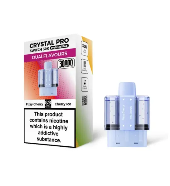 Crystal Pro Switch 30K Fizzy Cherry / Cherry Ice Prefilled Pods – 20mg