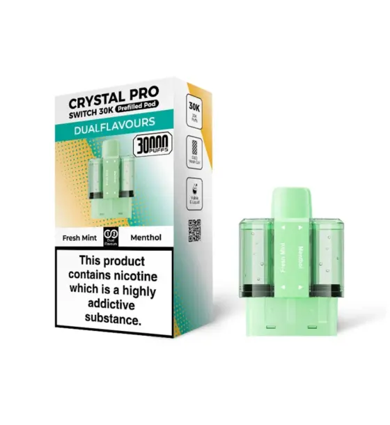 Crystal Pro Switch 30K Fresh Mint / Menthol Prefilled Pods – 20mg
