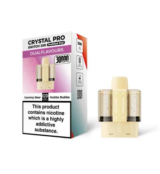 Crystal Pro Switch 30K Gummy Bear / Hubba Bubba Prefilled Pods – 20mg