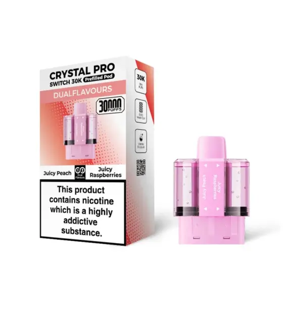 Crystal Pro Switch 30K Juicy Peach / Juicy Raspberries Prefilled Pods – 20mg