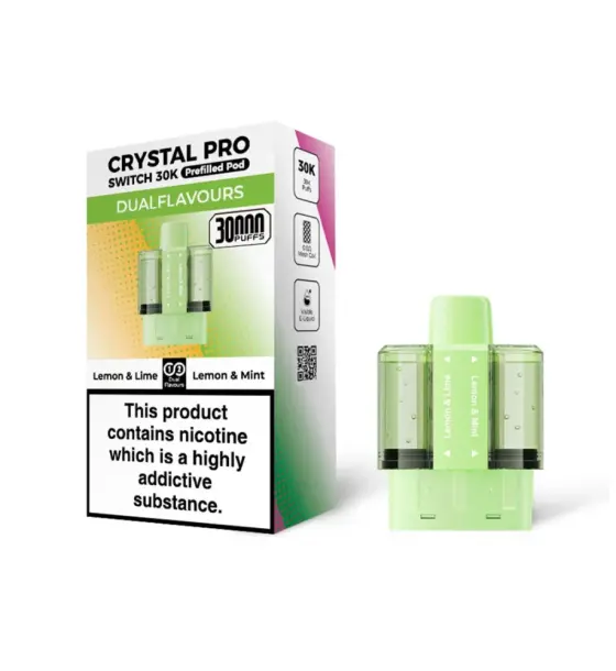 Crystal Pro Switch 30K Lemon & Lime / Lemon & Mint Prefilled Pods – 20mg