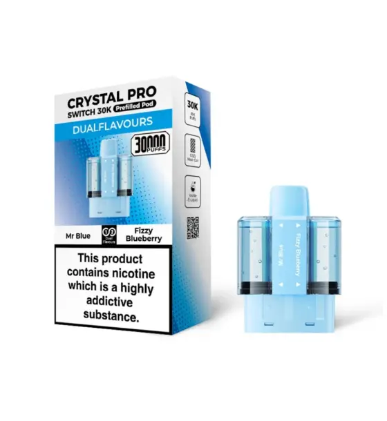 Crystal Pro Switch 30K Mr Blue / Fizzy Blueberry Prefilled Pods – 20mg