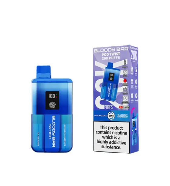 Bloody Bar Ultra Twist 20K Blue Razz Ice / Blueberry Raspberry Prefilled Pod Kit – 20mg