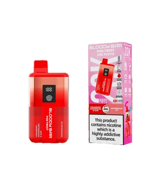 Bloody Bar Ultra Twist 20K Strawberry Watermelon Bubblegum / Watermelon Ice Prefilled Pod Kit – 20mg